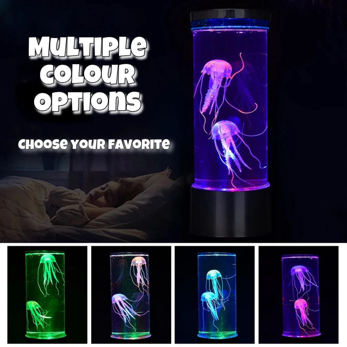 Jellyfish Lamp LED Night Light Remote Control Color Changing Home Decoration Lights Aquarium Birthday Gift for Kids USB Charging